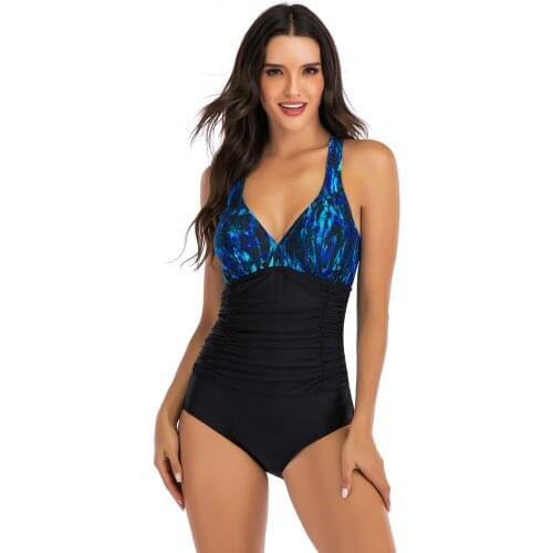 2021 Swimsuit One-Piece Swimsuit Womens Printed Sexy Conservative One Piece Swimsuit Womens