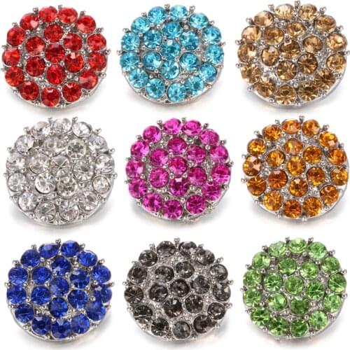 6pcs/lot Mrs Win Snap Jewelry High Quality Rhinestone Flower Metal Snap press Buttons for 18mm Snap bracelet Wholesale jewelry
