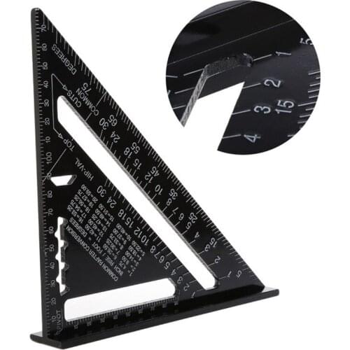 7 Inch Aluminum Triangle Ruler Speed Square Rafter Angle Miter Protractor Measuring