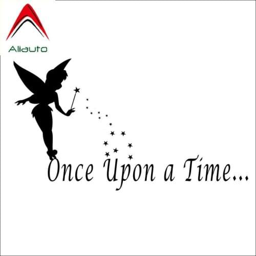 Aliauto Funny Letters Car Sticker Once Upon A Time PVC Waterproof Reflective Personality Decal Motorcycles Accessories,13cm*7cm