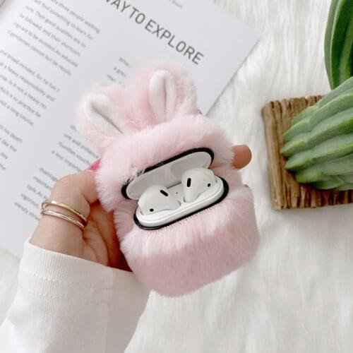 Plush Rabbit Ears For AirPods Pro Earphone Case Set Apple 1/2/3 Generation Bluetooth Protective Cover Creative Anti-fall Cases