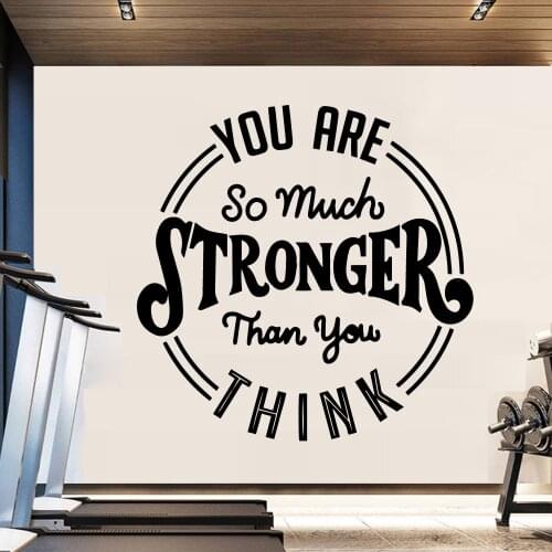 Quote Stronger Wall Sticker Vinyl Wall Art Decor For Living Rooms Bedroom Decoration Decal Mural Poster