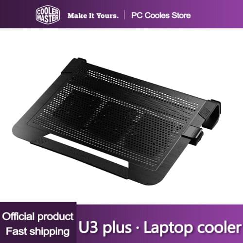 Cooler Master U3 plus Non-slip Gaming Laptop Cooling Pad with 3 80mm Moveable silent fan Notebook Cooler Base For Laptop 9-19