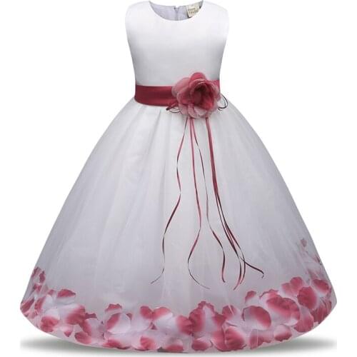 Flower Children Girls Dress Tulle Kids Dresses For Girls Birthday Party Wedding Princess Dress Sleeveless Girl Summer Dresses