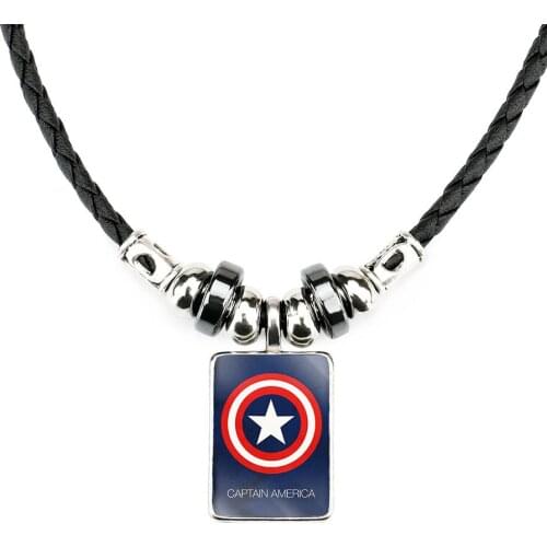 Disney The Long Chain Jewelry Necklace Crystal Marvel Spiderman Captain America Necklace For Boys Birthday Gifts Toys For Kids