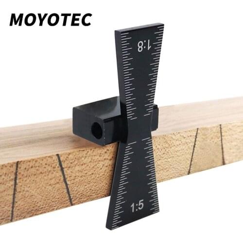 MOYOTEC Woodworking Tools Dovetail Jig Template Carpenter Hand Marker Guide Tool Wood Joint Gauge with Scale Scribing Measuring