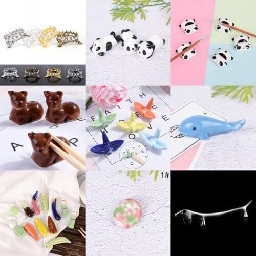DIY Crown Pearls Dog Cat Fruit Pencil Pens Brushs Stand Rack Decor Salon Home Manicure Nail Carving Drawing Pens Brushes Holder