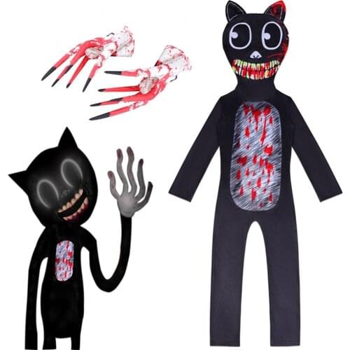 Halloween Costumes for Kids Anime Black Cat Cosplay Boys Girls Bodysuit and Gloves Cartoon Disfraces Carnival Party Clothing