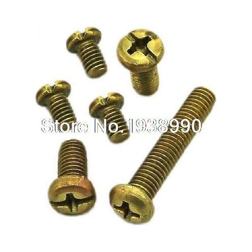 Lot100 Metric M2*6mm Brass Cross Recessed Pan Head Screws