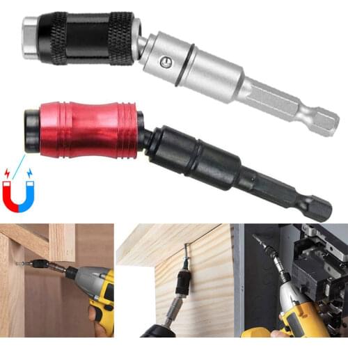 Magnetic Screw Drill Tip 1/4″ Adjustable Bit In 20 °Bendable Rotation Chuck Holder Extension Rod Pivoting Screwdriver For Corner