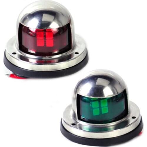 Marine Boat Yacht Stainless Steel Red Green Bow LED Port Starboard Navigation Lights