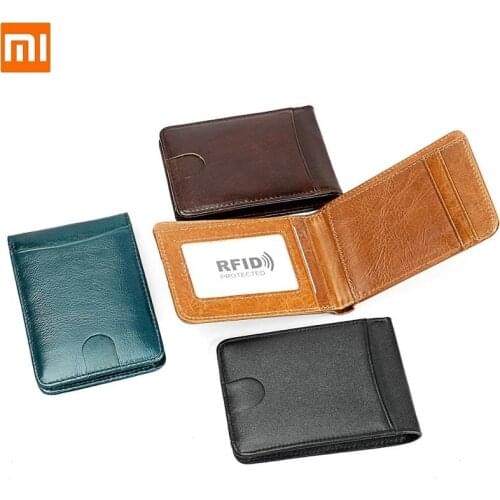 Xiaomi Mens leather wallet Multi-card card package Fashion RFID coin purse Trendy ladies wallet