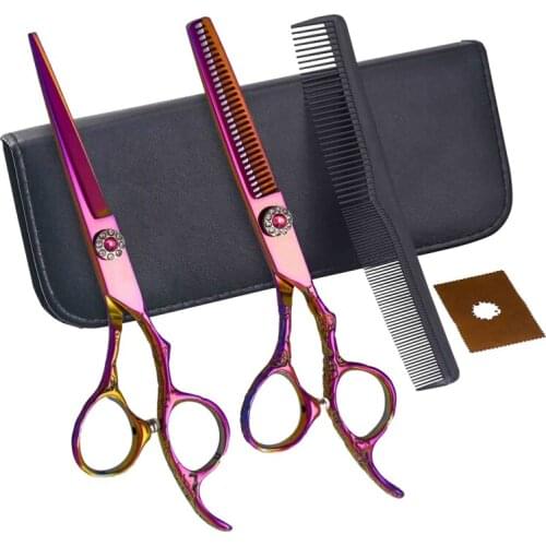 6 Inch Diamond Screw Hair Cutting Salon Barber Japan Stainless Steel Scissors Set