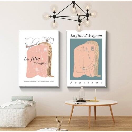 La Fille Avignon Poster Exposition sur le Fauvisme Canvas Painting Boho Art Print Line Wall Picture For Living Room Home Décor