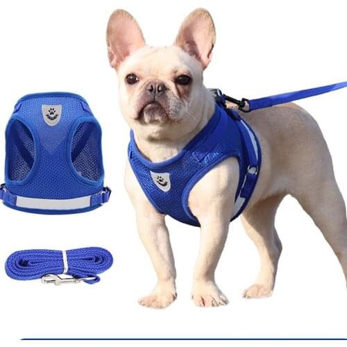 Outdoor Walk The Dog Harness Sets Reflective Lightweight Breathable Comfortable Vest Strap And Leash Pet Product Supplies