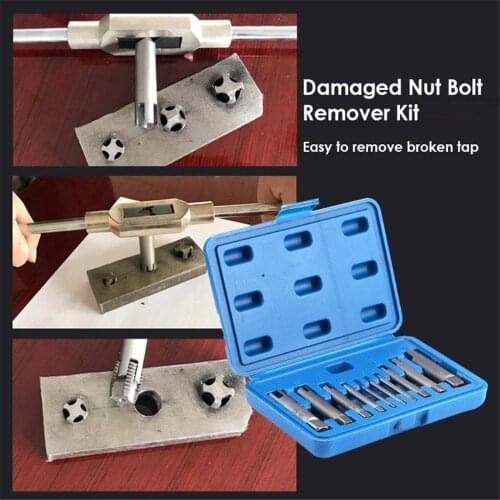 10Pcs Damaged Screw Extractor Drill Bits Nut Bolt Remover Stud Extractor Set Broken Screw Removal Kit Screw Extractor Tool