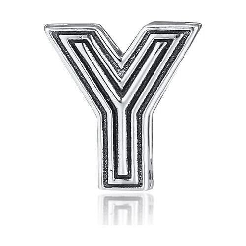 CKK Silver 925 Jewelry Letter Y Clip Charm Fits Original Reflexions Bracelets Sterling Silver Beads