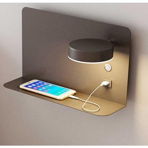 Modern LED Wall Lights With Switch USB Interface White Black Lamp Fixture Corridor Aisle Lighting Art decoration Luminaire