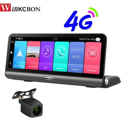 8.0 Inch IPS Touch Dash Cam CarDVR Camera 4G WIFI Android 8.1 2G+32GB Full HD 1080P Dual lens Rearview Camera DVR Video Recorder