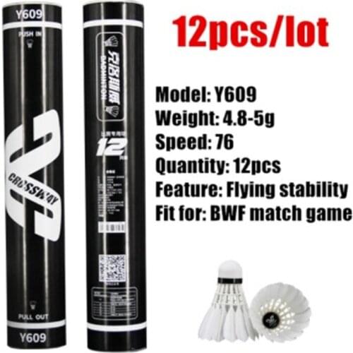 12Pcs/lot CROSSWAY FF-12 Badminton Goose Feather Shuttlecock Speed Durable Badminton Ball For Training Exercise -40