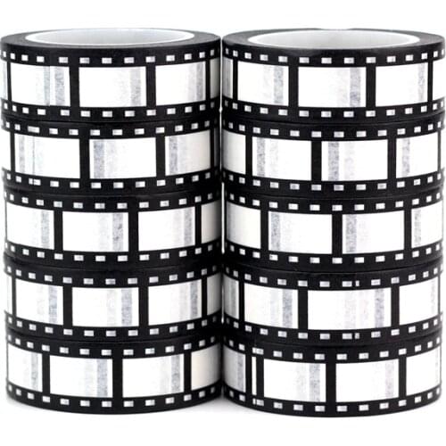 High quality 10pcs/lot Cute movie reel washi Washi Tapes DIY Decor Scrapbook Planner Adhesive Masking Tapes Cute Stationery