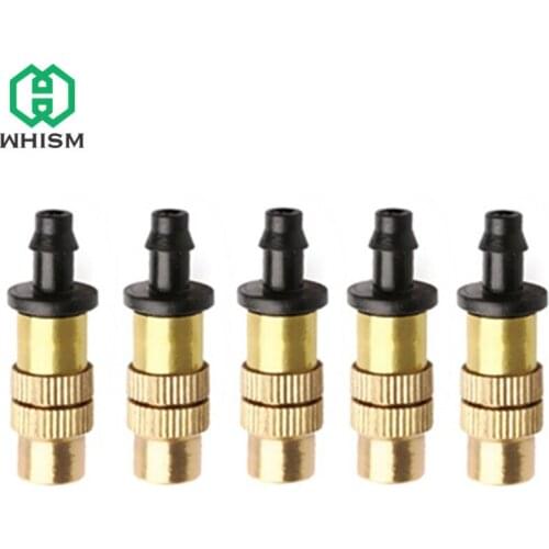 WHISM 5PCS Adjustable Brass Spray Sprinklers Nozzle Misting Systems Atomizing Sprinkle For Garden Lawn Watering Irrigation Tool