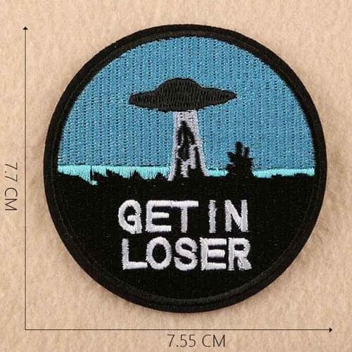 I Want To Leave Get In Space UFO Iron On Patch Embroidered Clothes Patch For Clothing Clothes Stickers Garment