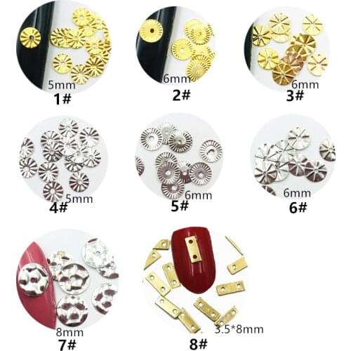 500pcs/pack Japan Circle Rectangle Rivet 3D Nail Art Decorations Metal Nail Accessories Alloy Nail Parts DIY Nail Supplies