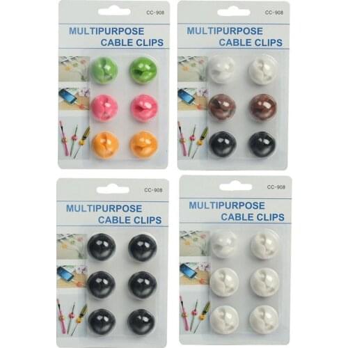 6Pcs Car Cable Organizer Cable Winder Clips Cable Holder Wire Management Cord Line Fixed Clamp For Car USB Charger