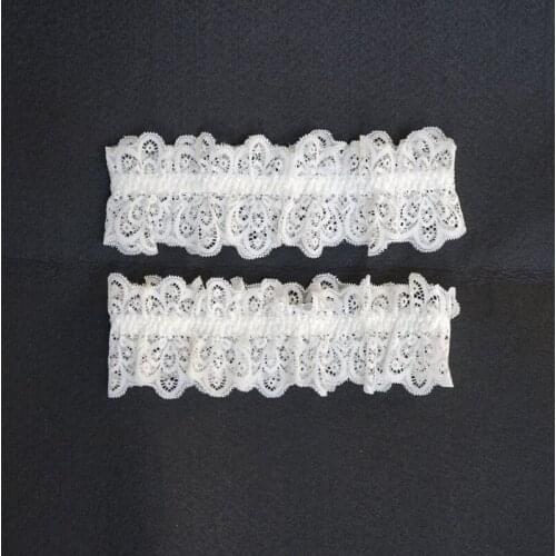 Women female Garters White Female Wedding Garters for bride Lady Fashion Lace Bridal Leg Garters Thigh Rings 2pcs S501W