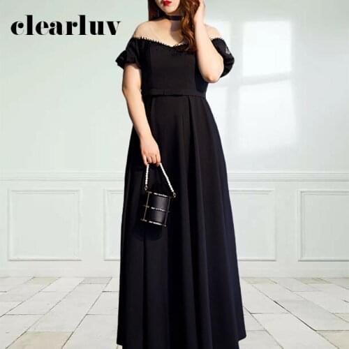 Black A-Line Vestidos De Noche DR1039 Boat Neck Formal Dresses 2020 Lace Up Plus Size Evening Gowns Beading Women Party Dress