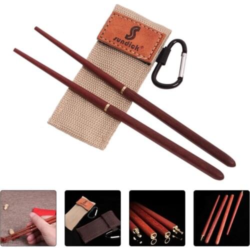1 Pair Wooden Folding Chopsticks Outdoor Camping Tableware Portable Chopstick