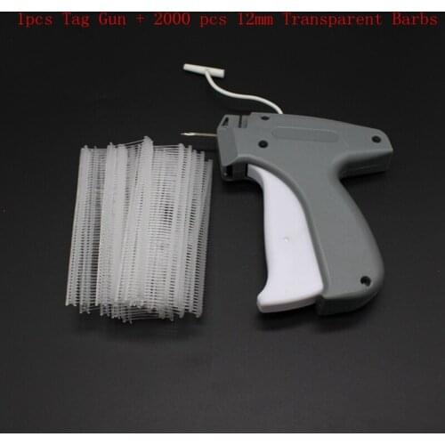 1pcs Tag Gun + 2000 pcs 12mm Transparent Barbs Price Standard Size Garment/Clothing/Clothes Price Label Tag Tagging