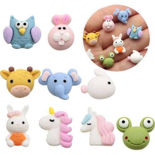 10Pcs Animal Planar Resin Ornament DIY Hairpin Jewelry Crafts Materials Nail Art Flat Back Resin Decoration Applique,10Yc18398