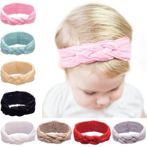 30pcs/ lot Christams kids fashion lace elastic headbands kids hair accessories -knotted bow headwraps