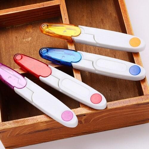 4pcs Sewing Scissors U-Type Thread Cutter Scissors with Protective Cover for Cross Stitch DIY Projects STTA889