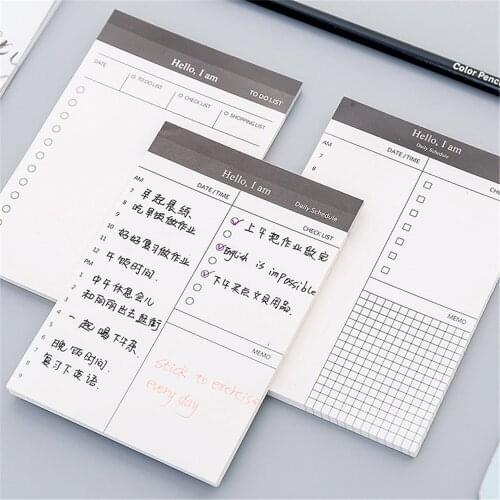 50 Sheets Study Work Plan Kraft Paper Memo Pad Daily Schedule Planner Check List Note Pad School Office Writing Pad Index Paper