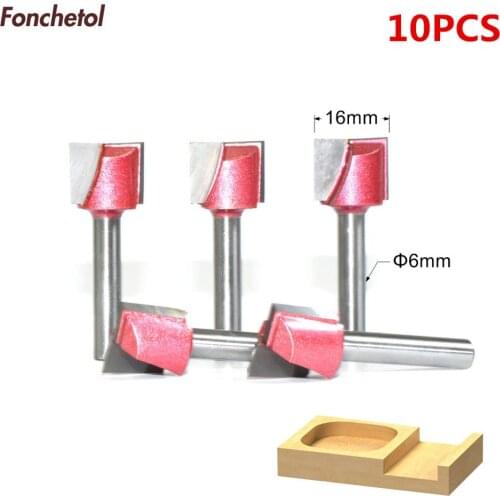 6mm*16mm-10PCS CNC solid carbide engraving router bit,cleaning bottom milling cutter,mdf,wood cutting end mill,woodworking bit