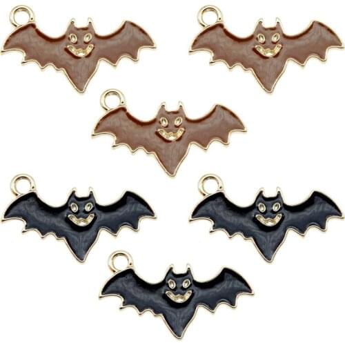 6pcs mix Enamel Alloy Charms Animal Bat jewelry Hyperbole Man Necklace Women earrings Metal Bracelet Gift Keychain Handmade Gift