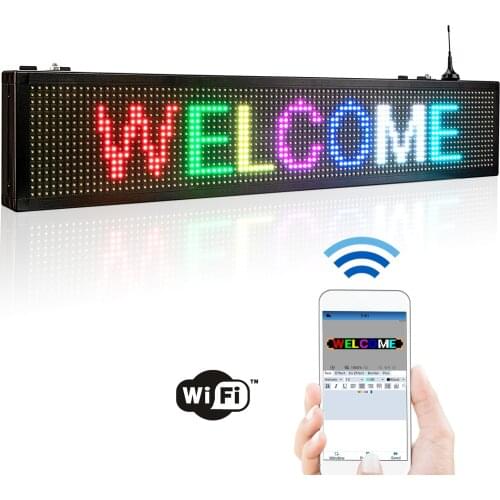 76.2CM/30Inch LED Signs RGB Full Color SMD Display Storefront Message Board, Programmable Scrolling Display Program By WiFi/USB