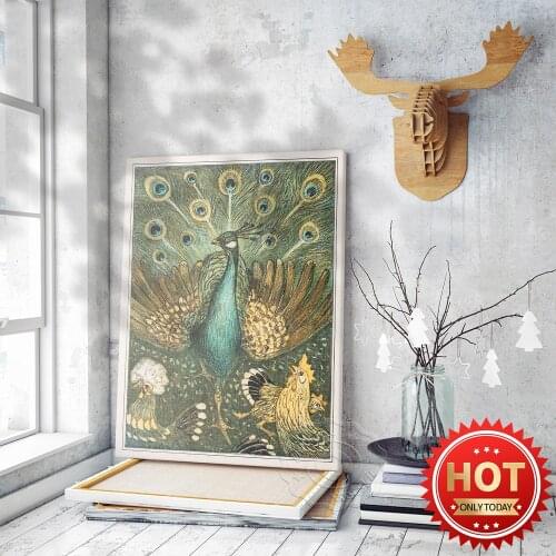 Theo Van Hoytema Rijksmuseum Exhibition Museum Poster, Pauw Met Kippen Printing Art Mural, Peacock Calendar Illustration Prints