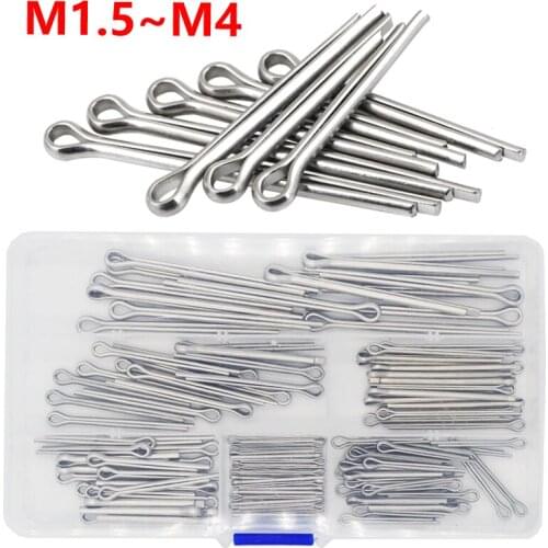 Gb91 Open U Shape Dowel Split Pin Cotter Assortment Kit 304 Stainless Steel Split Pin M1.5 M2.5 M3.2 M4 Cotter Pin Set