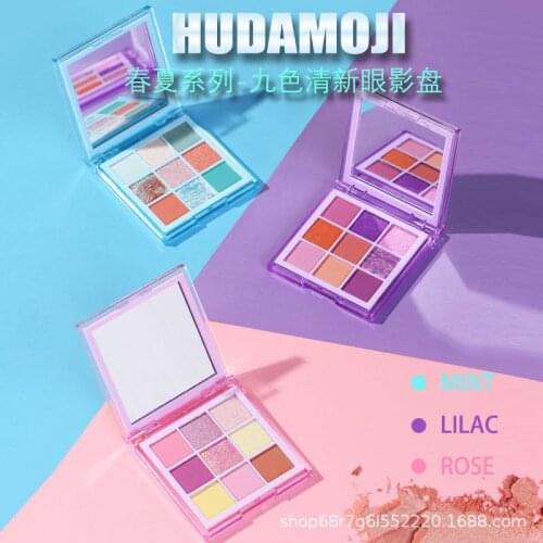 Hudamoji Fashion Summer eyeshadow palette 9 Color Matte EyeShadow Glitter eye shadow MakeUp Shimmer and Diamond Eye Cosmetics