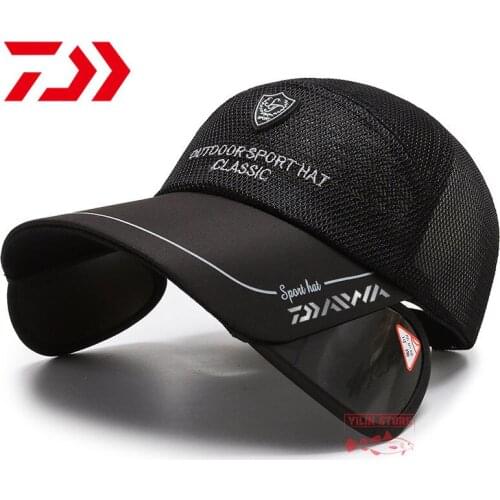 Daiwa Fishing Caps Sunshade Hat Male Women Sun Protection Baseball Golf Hat Breathable Mesh Cap Outdoor Sports Adjustable Hat