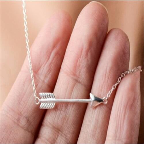 Classic personality design New Fashion Arrow Tribal Necklace Tiny Sideways Arrow Necklace