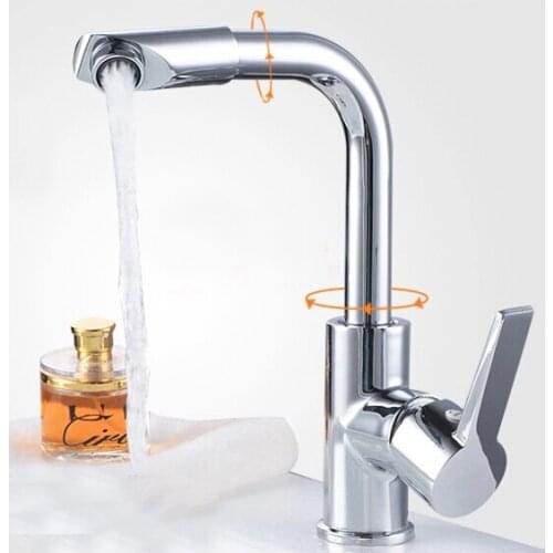 L16180 Deck Mounted Chrome Finish Zinc Material Kitchen Mixer