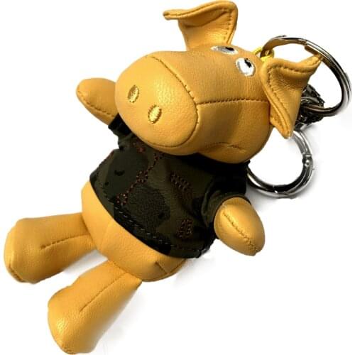 Small leather hippo pendant multicolor PU DIY handbag ornament bag accessories cute animal phone decor chain