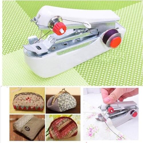 Mini Sewing Machine Hand Seam Handy Stitch DIY Home Clothing Tool Accessories Random Color