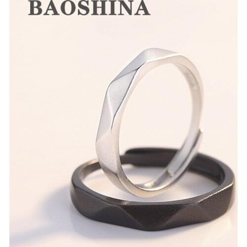 1 pc Fashion Simple Black and White Couple Open Rings for Women Men Proposal Copper Ring Jewelry on Party Wedding Accessories