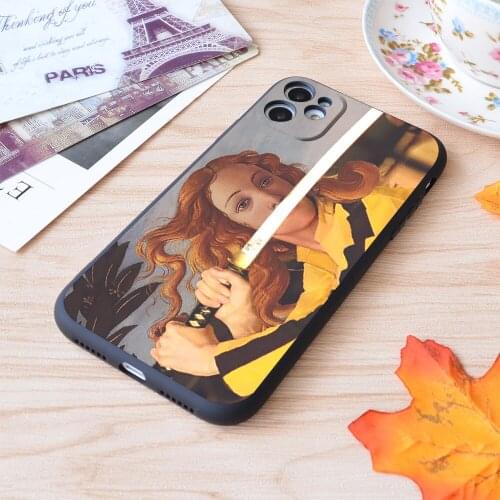 For iPhone Botticellis Venus & Beatrix Kiddo From Kill Bill Print Soft Matt Apple iPhone Case